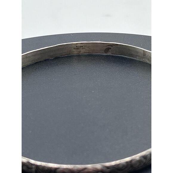 WOMENS ESTATE DECO BEAU STERLING SILVER BANGLE‎ BRACELET 7.5" 9.6 GRAMS ORNATE - Picture 5 of 8